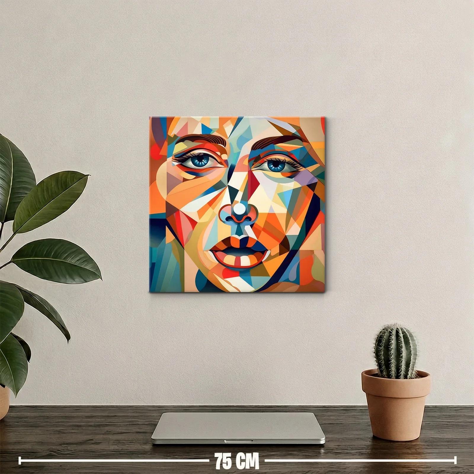 Rostro abstracto en vibrantes tonos geométricos — miniatura 2