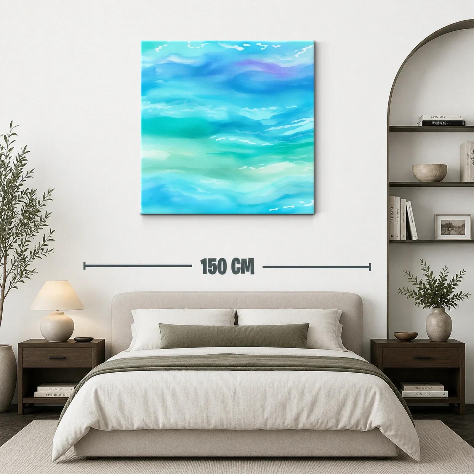 Escena Abstracta en Tonos Suaves de Azul y Verde — miniatura 3