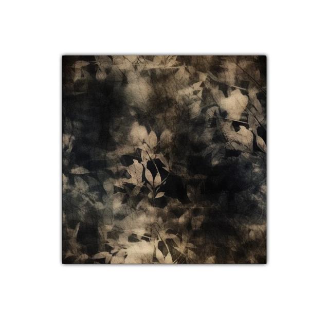 Composición abstracta de hojas en tonos sepia y negro
