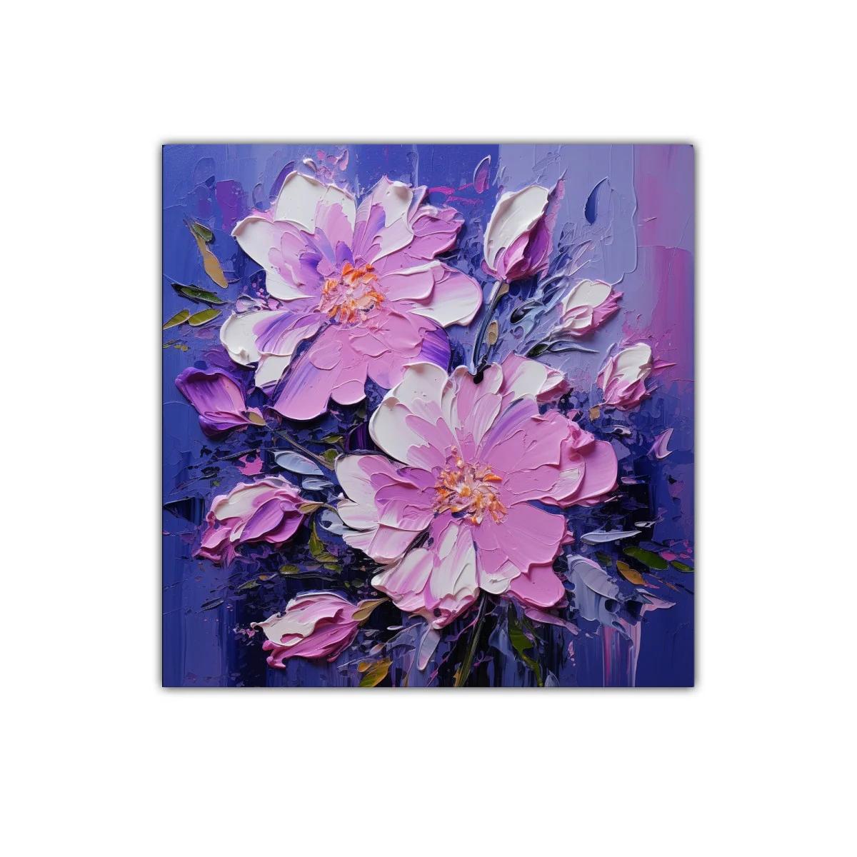 Cuadro floral en tonos violetas y rosas vibrantes — imagen principal