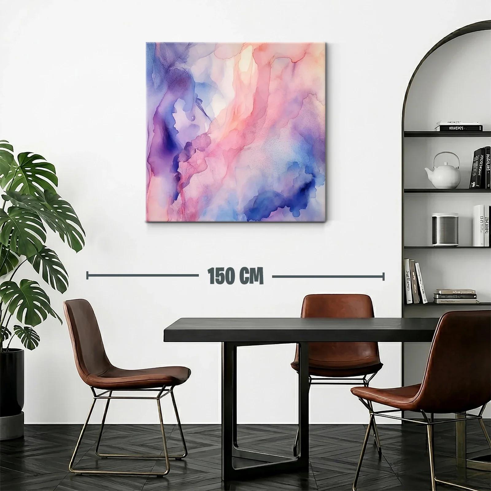 Cuadro abstracto con suaves tonalidades pastel y azules — miniatura 2