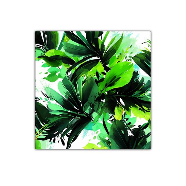 Explosión de hojas verdes con energía vibrante para decorar