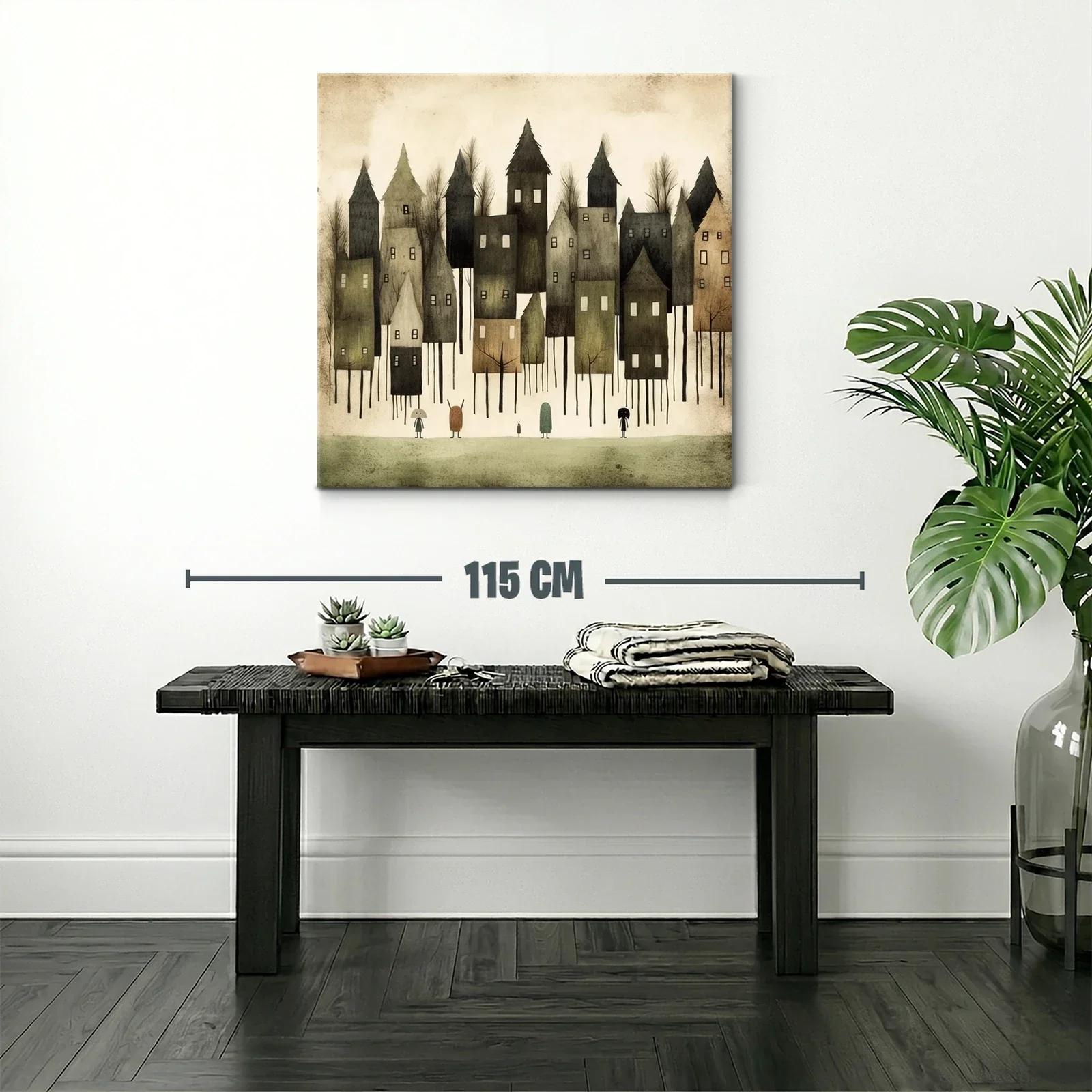 Ciudad de casas altas con esencia misteriosa y tonos terrosos — miniatura 2