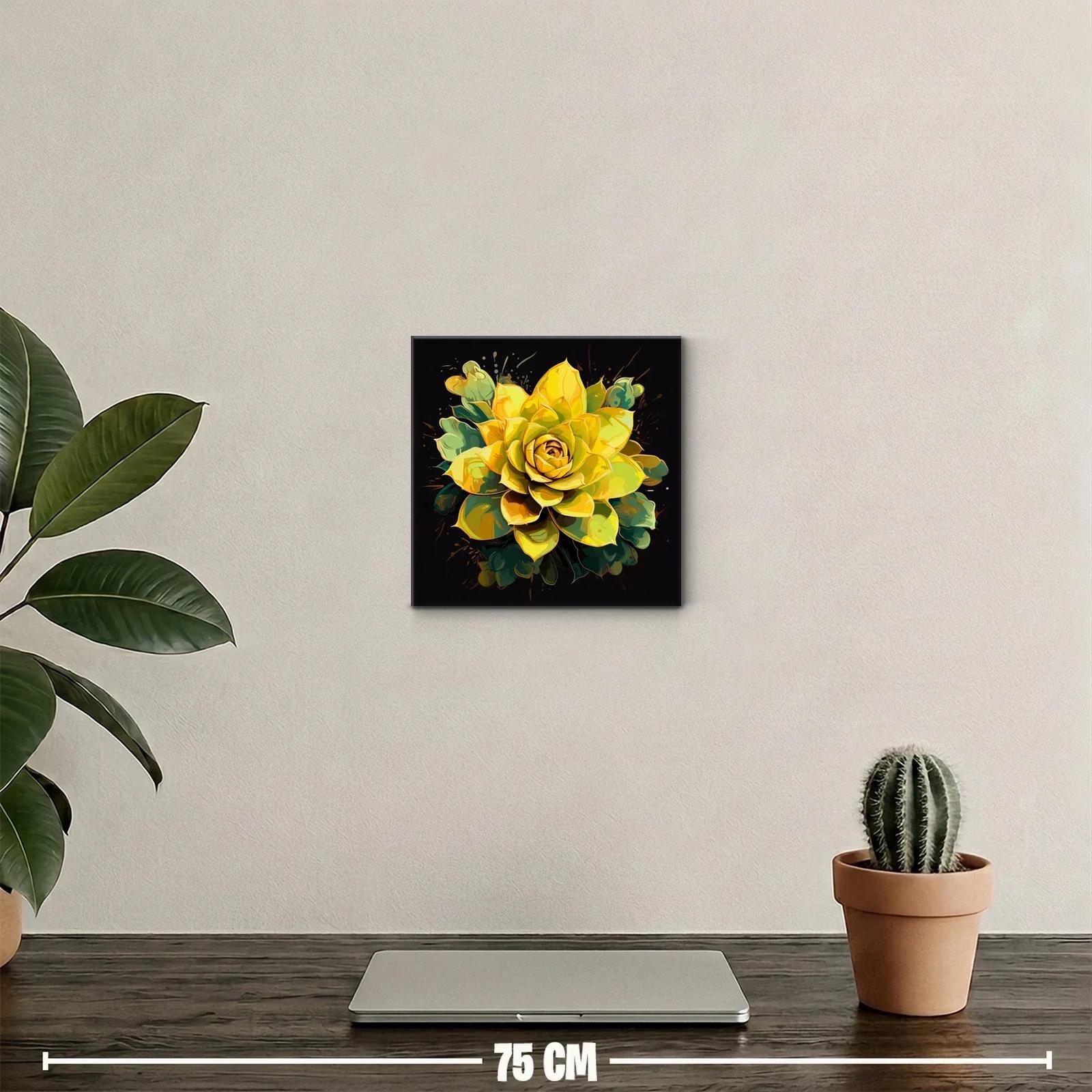 Exuberante flor amarilla vibrante sobre fondo oscuro — miniatura 2