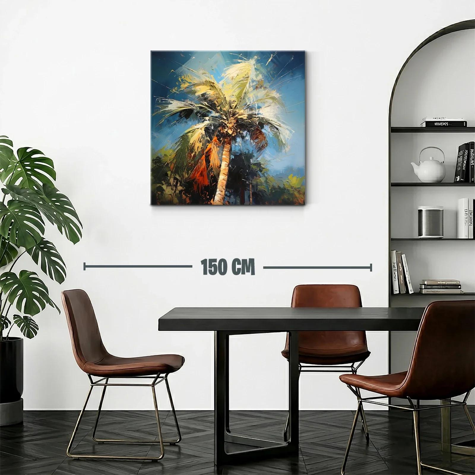 Palmera vibrante con cielo azul y luces cálidas — miniatura 2