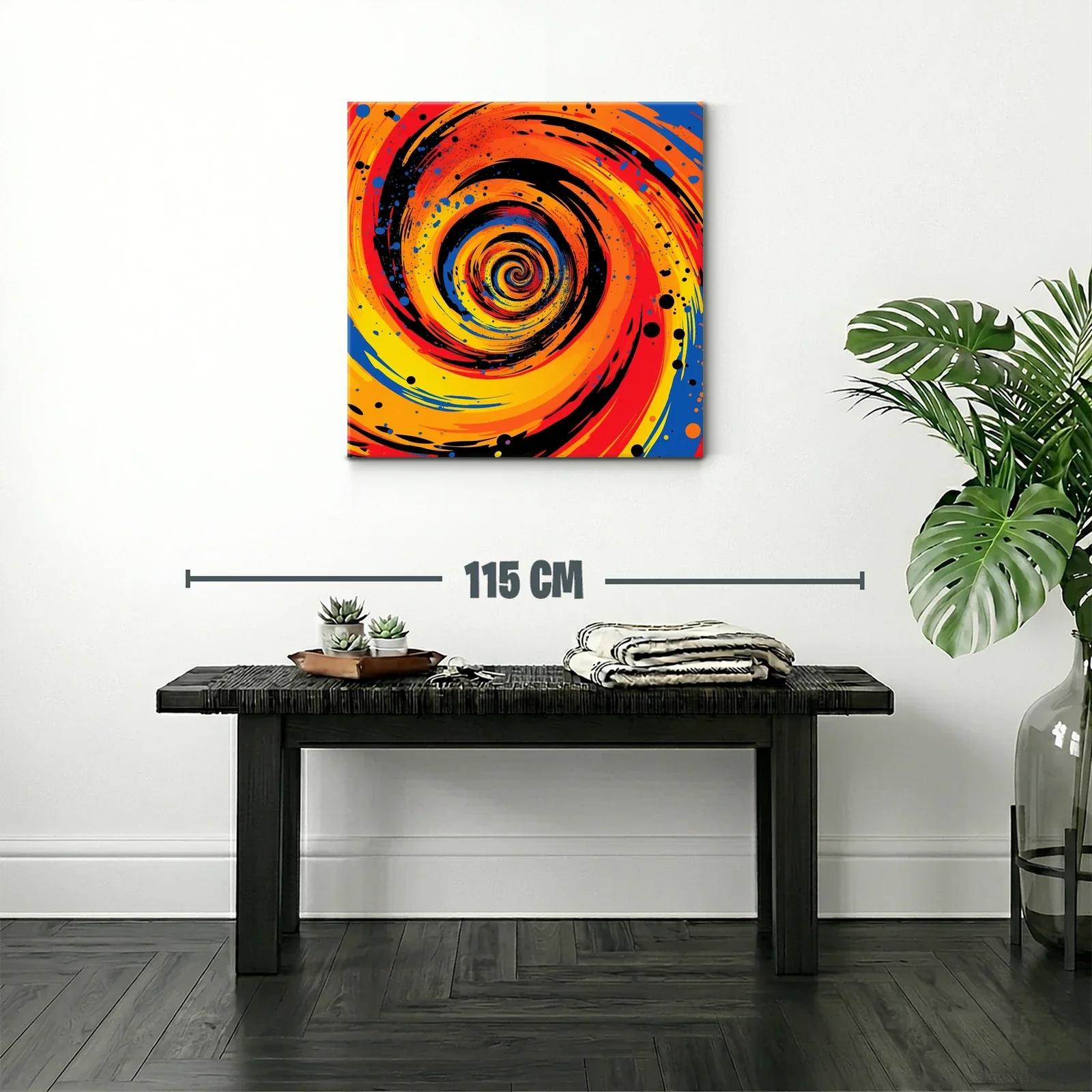 Cuadro espiral vibrante en tonos cálidos y contrastes intensos — miniatura 2