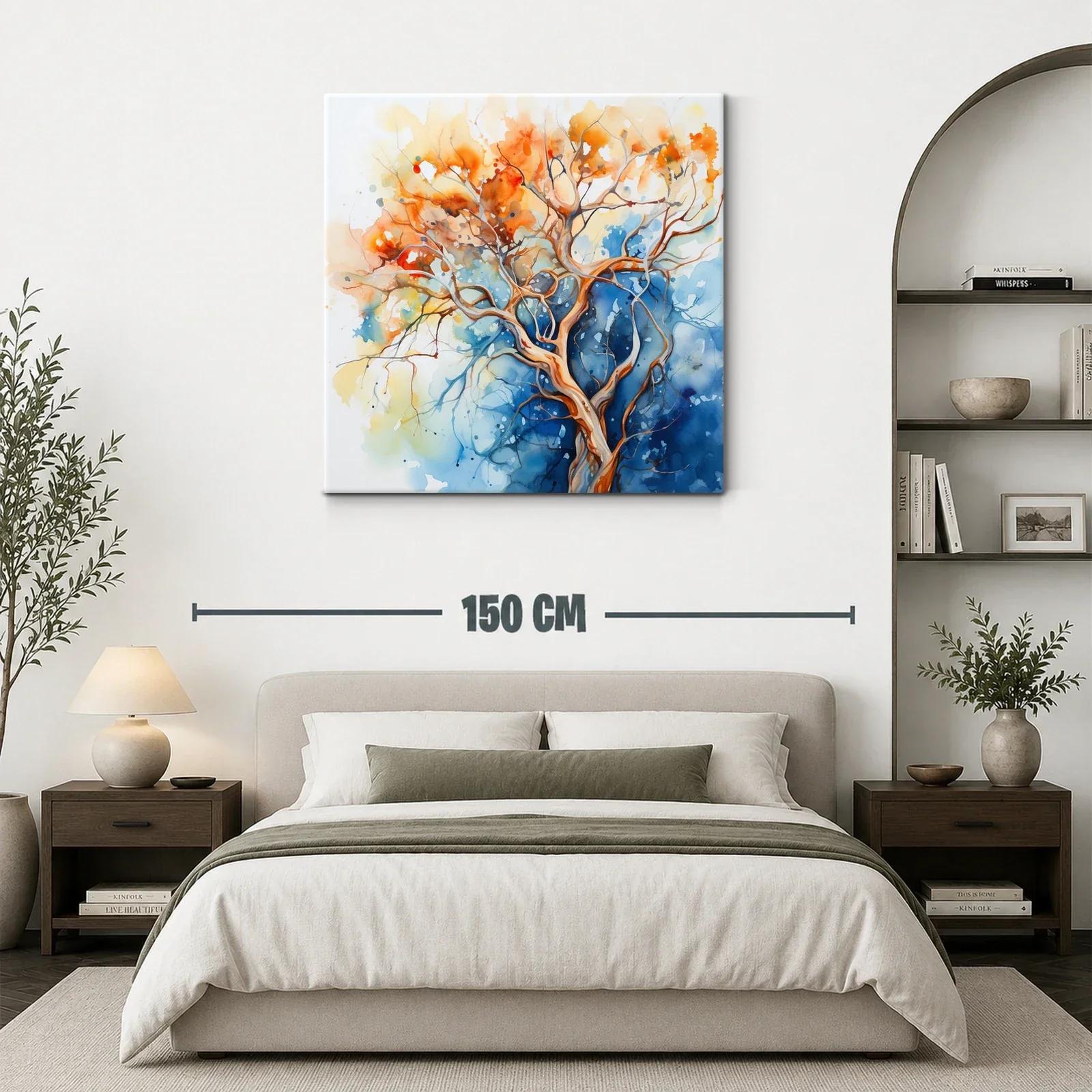 Árbol vibrante en tonos cálidos y fríos contrastantes — miniatura 3