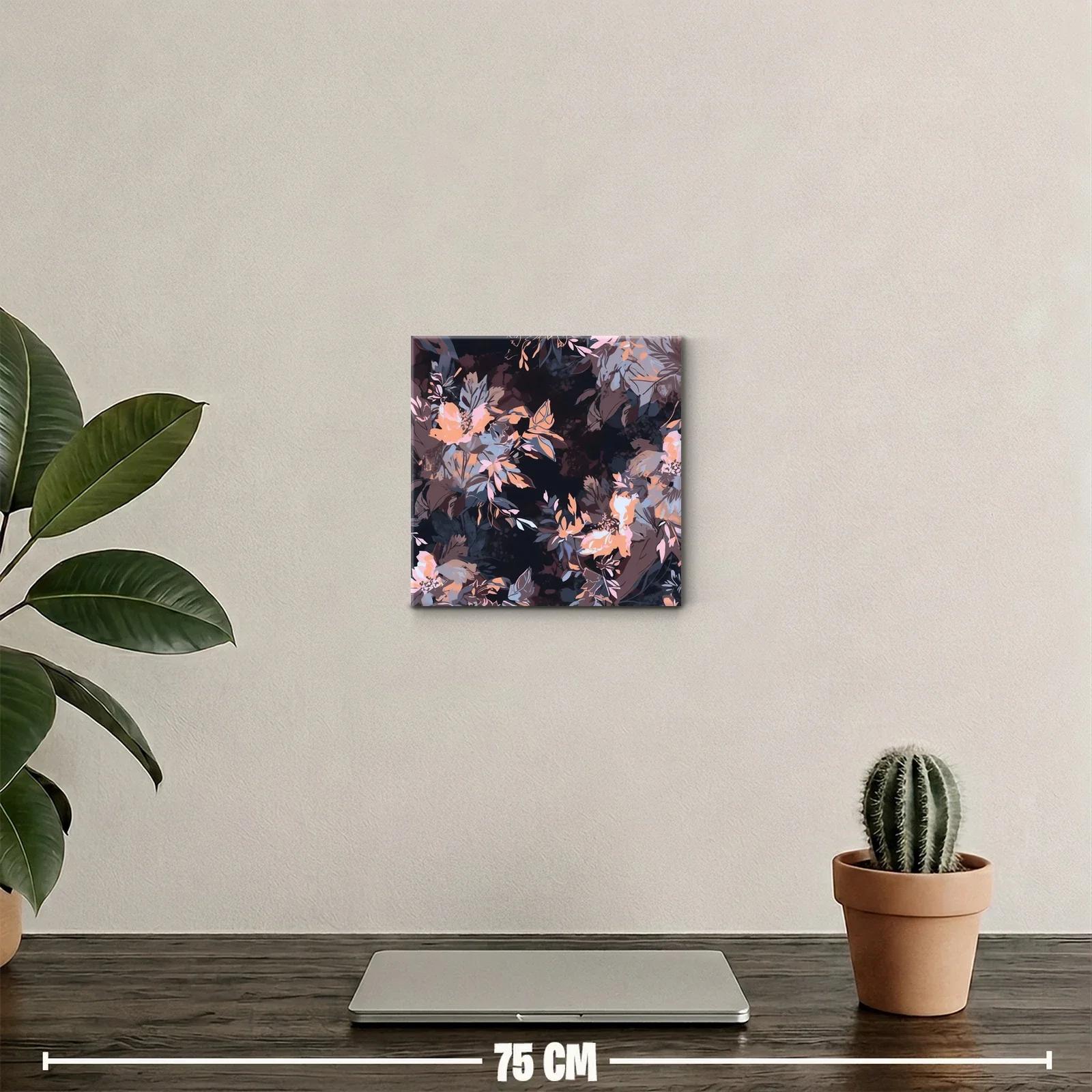 Cuadro decorativo con flores abstractas en tonos suaves — miniatura 2