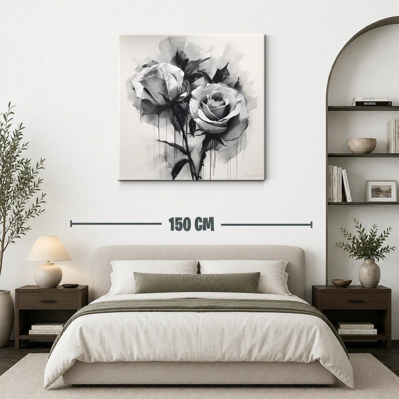 Rosas en blanco y negro con efecto acuarela moderna — miniatura 3