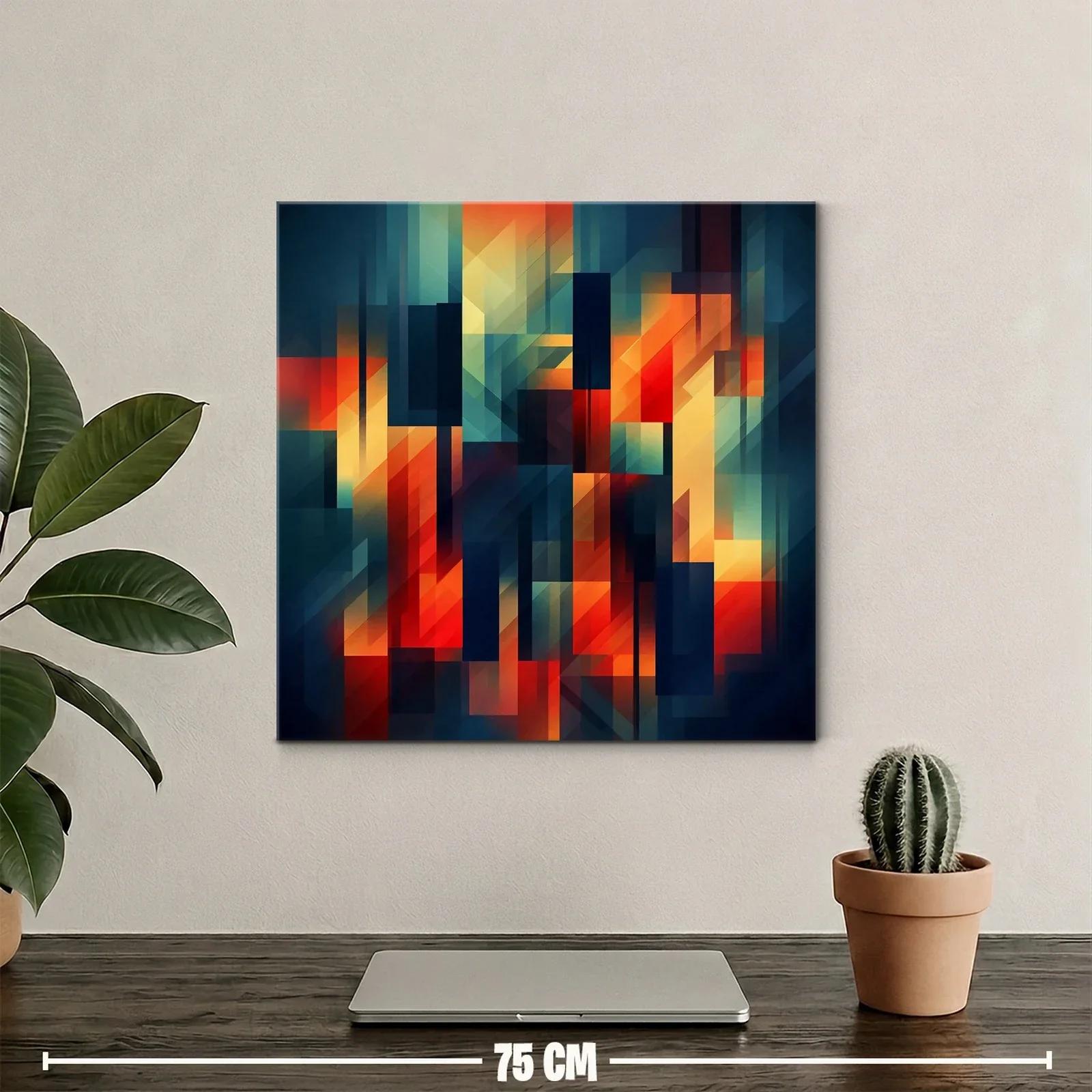 Composición abstracta vibrante con tonos cálidos y fríos — miniatura 2