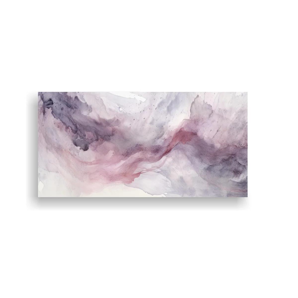 Cuadro mancha abstracta en tonos malva con masas vaporosas
