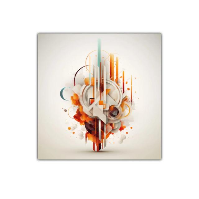 Composición geométrica abstracta en tonos cálidos y neutros