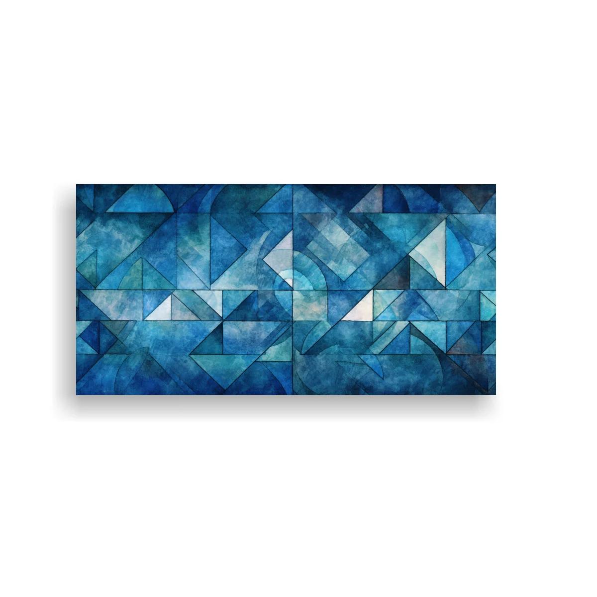 Cuadro de triángulos azules con planos semitransparentes — imagen principal