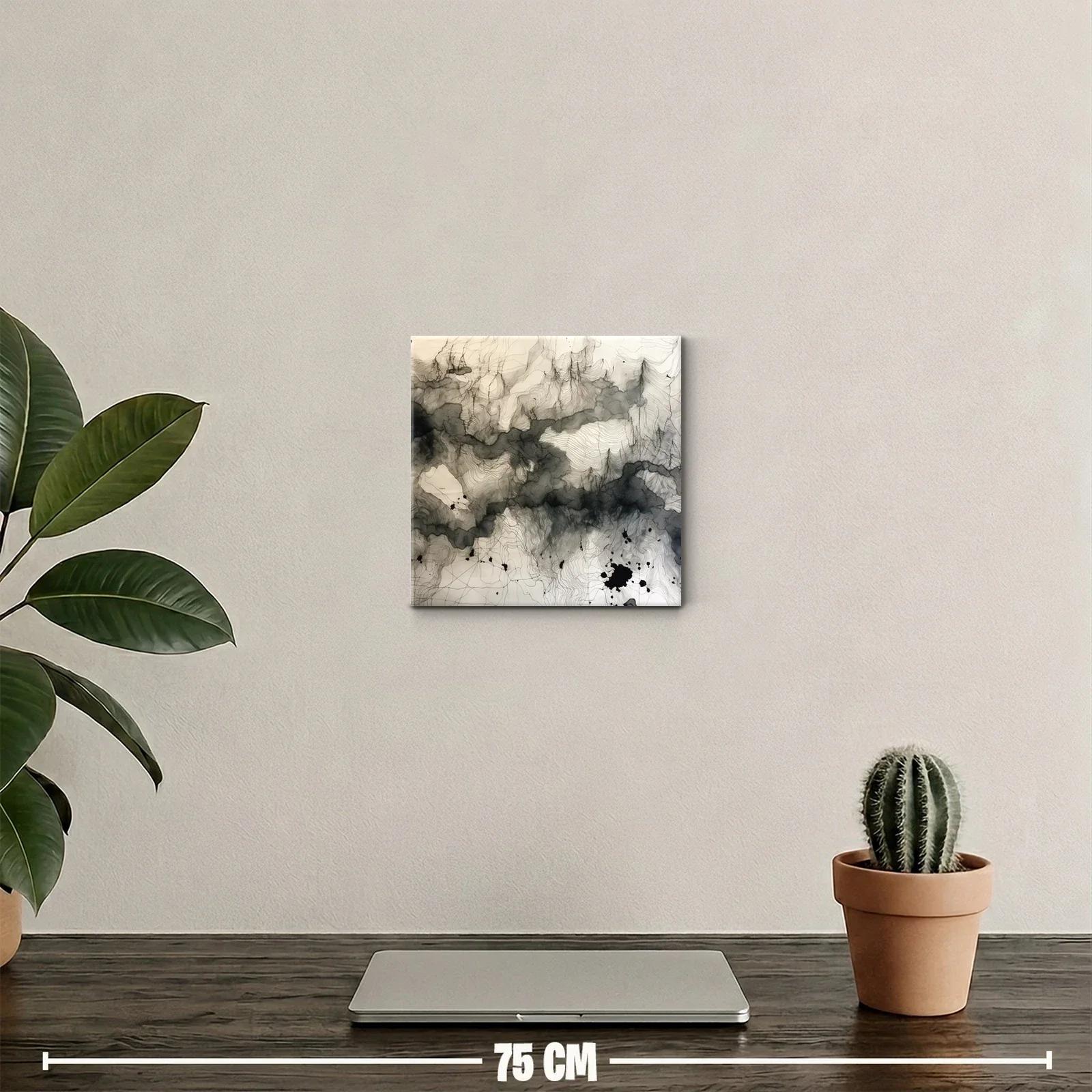 Composición abstracta en tinta con líneas y manchas dinámicas — miniatura 2