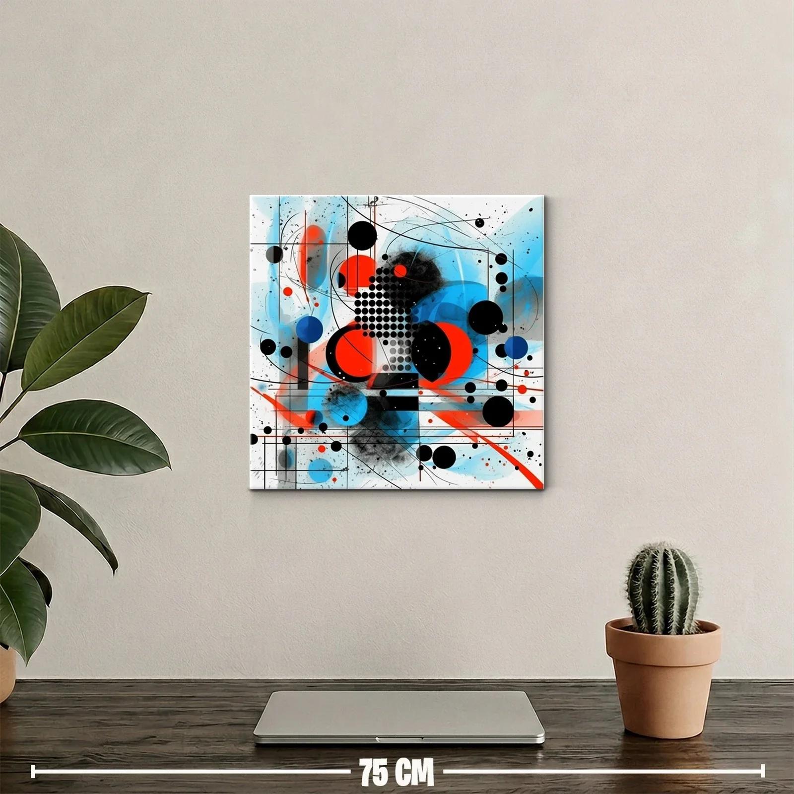 Composición abstracta en rojo azul y negro con formas geométricas — miniatura 2