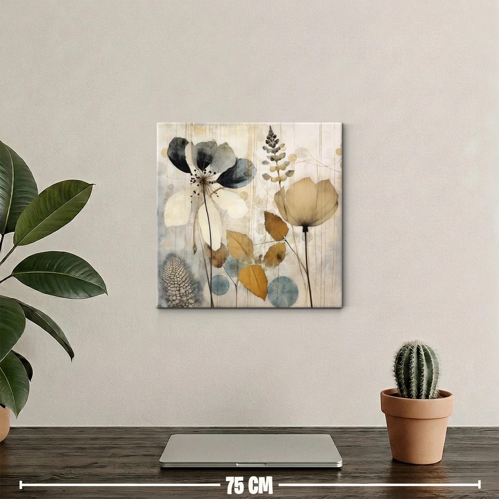 Cuadro floral en tonos neutros con aire delicado y elegante — miniatura 2