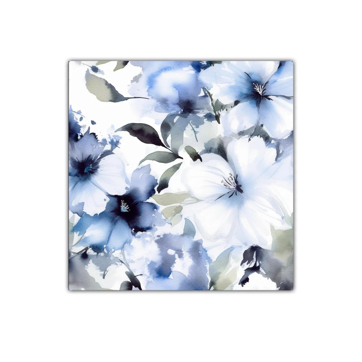 Cuadro floral en tonos azules y blancos delicados — imagen principal