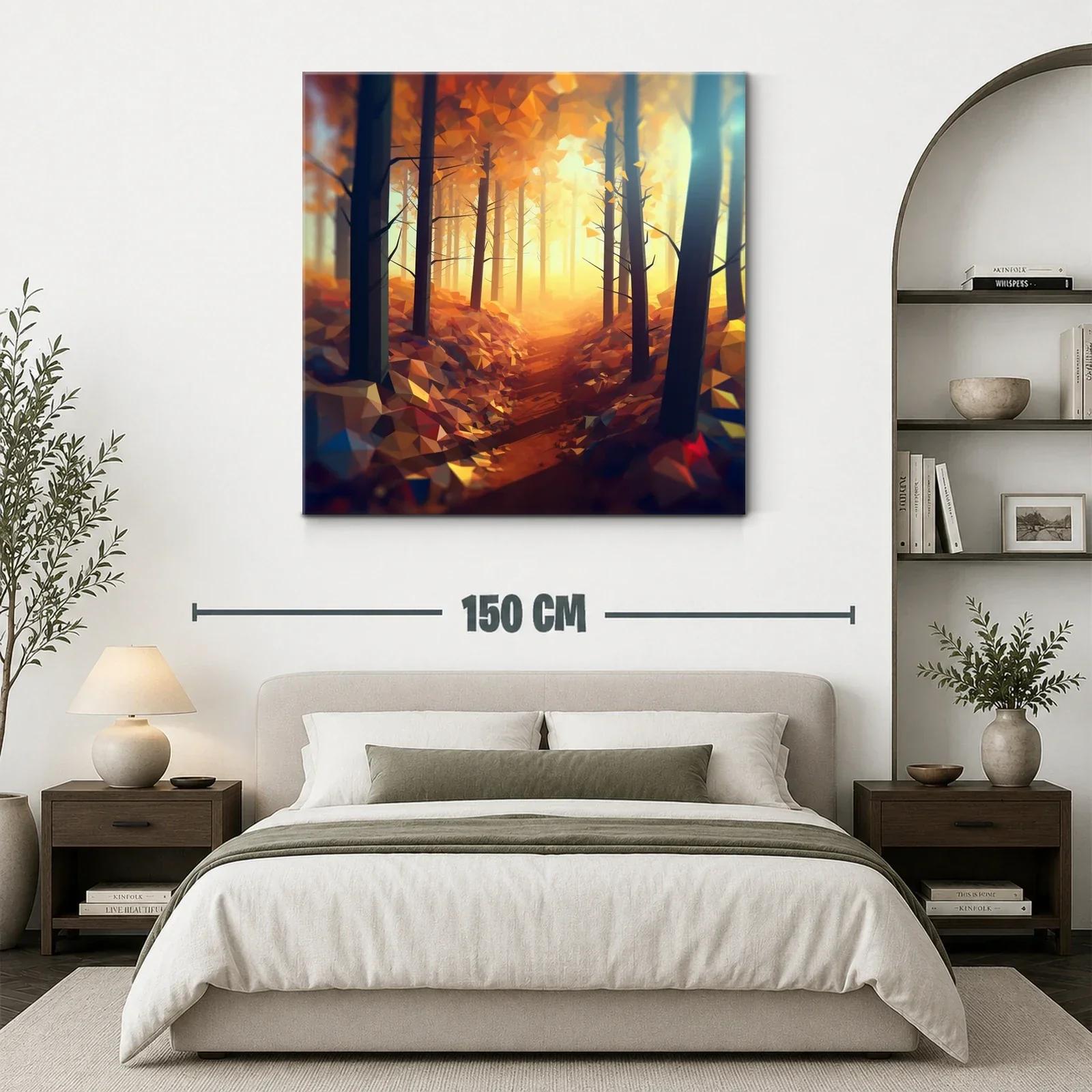 Camino dorado entre árboles en bosque otoñal — miniatura 3