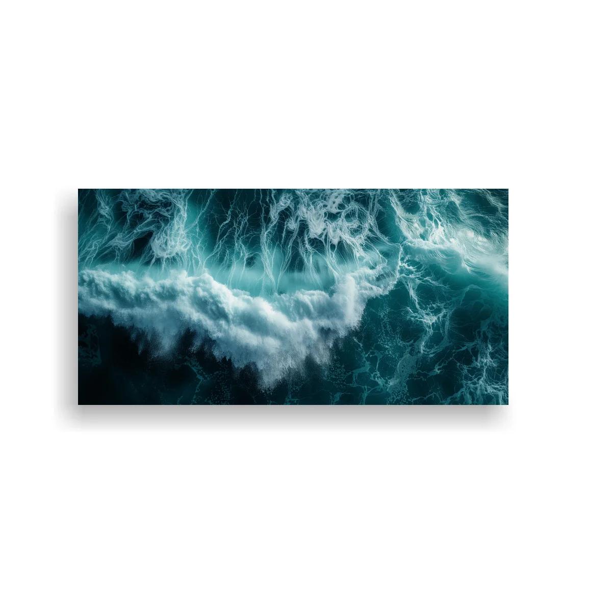 Cuadro olas del mar con espuma y agua turquesa — imagen principal