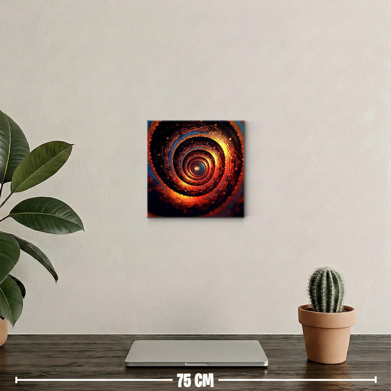 Arte abstracto espiral con vibrantes tonos cálidos y fríos — miniatura 2