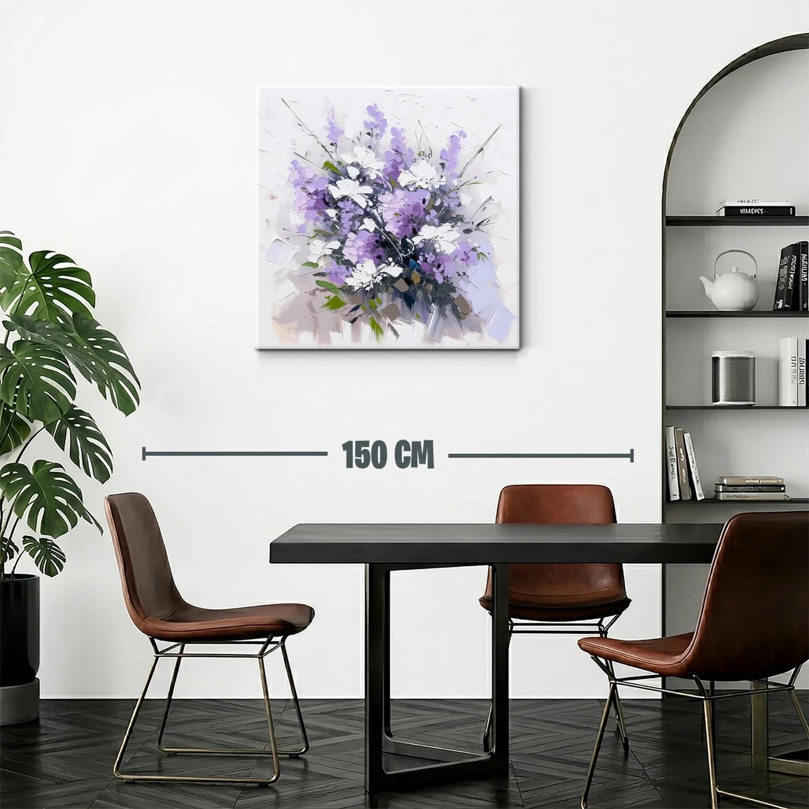 Ramo de flores en tonos lilas y blancos vibrantes — miniatura 2