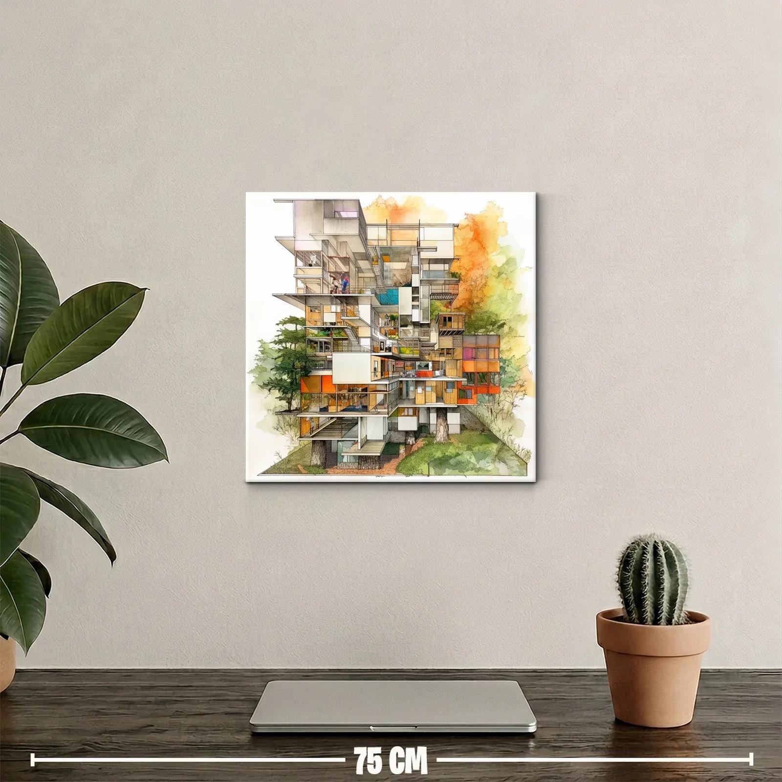 Composición arquitectónica con vibrantes tonos otoñales — miniatura 2