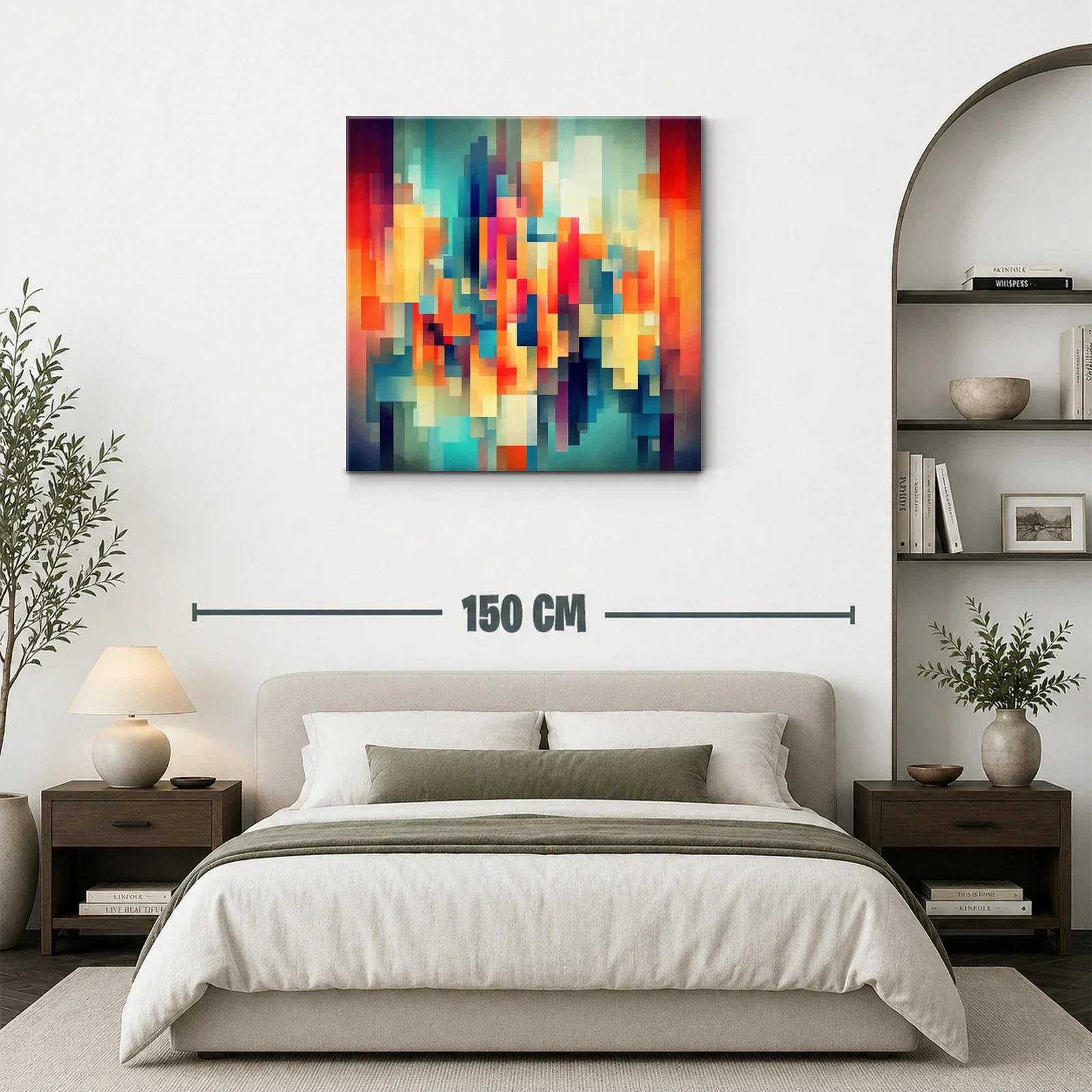 Composición abstracta con bloques en tonos cálidos y fríos — miniatura 3