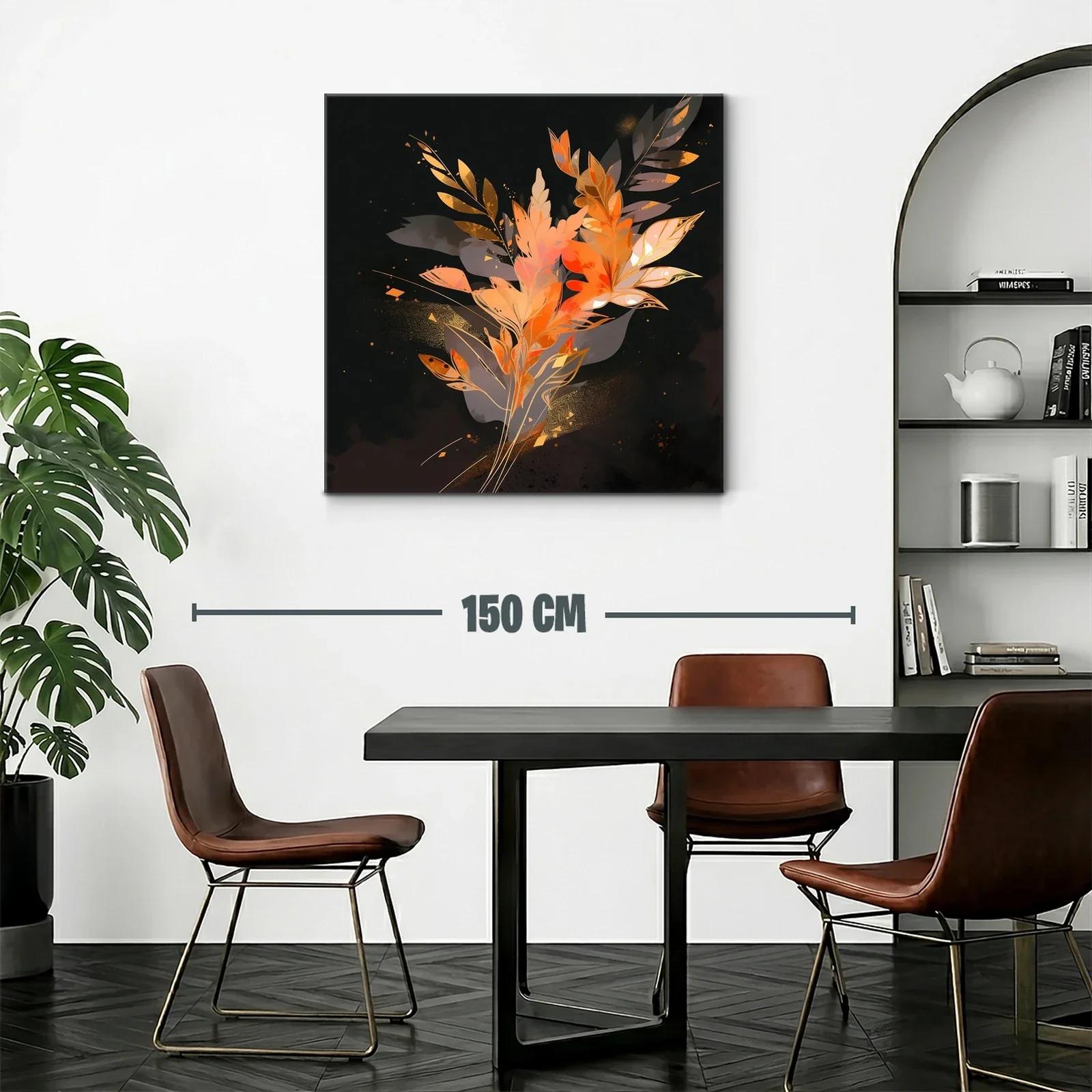 Composición abstracta con hojas en tonos cálidos — miniatura 2
