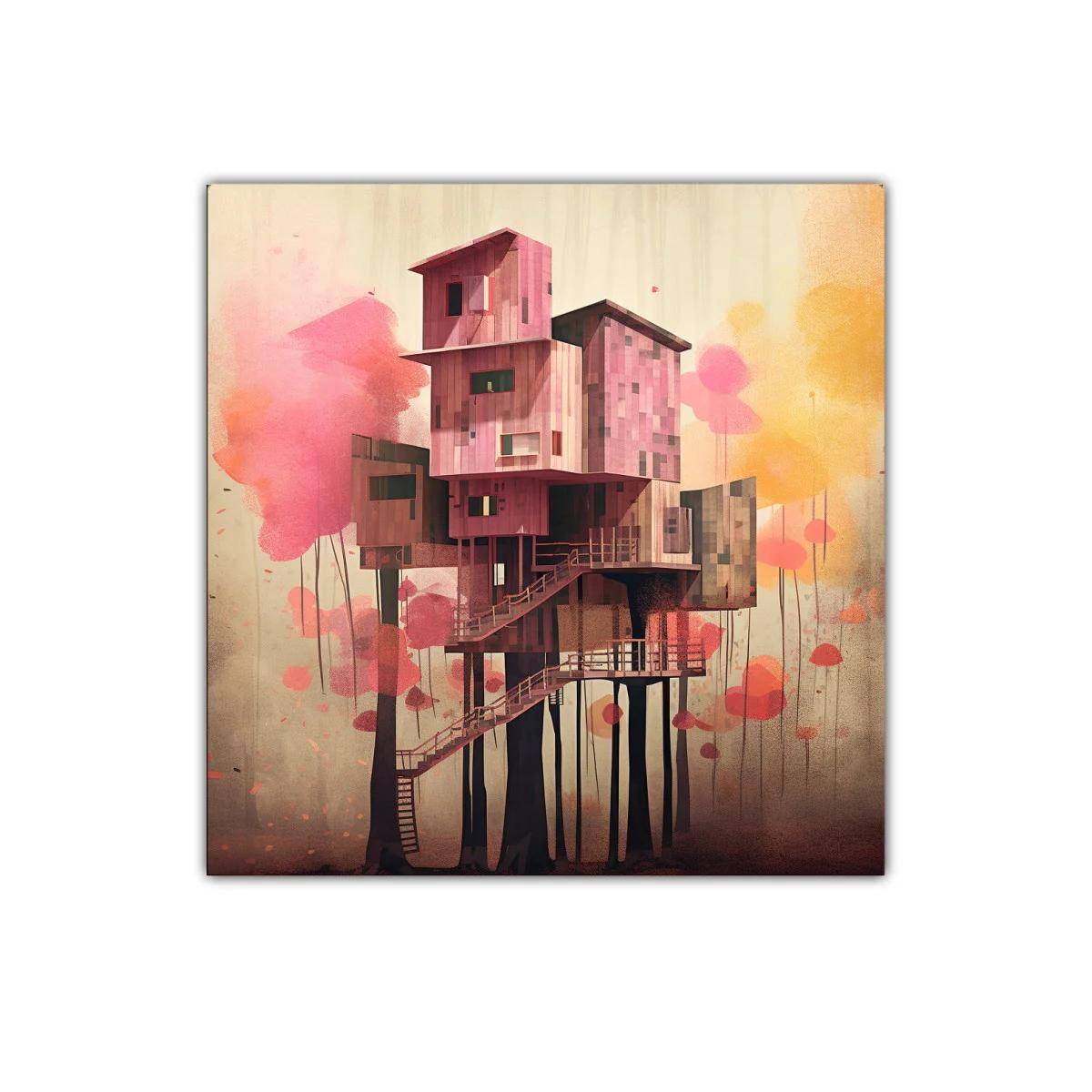 Refugio suspendido en tonos cálidos y rosa vibrante — miniatura 1