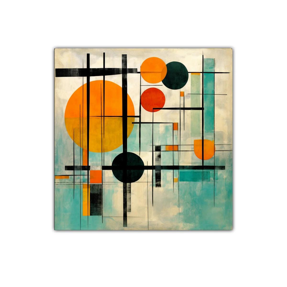 Composición geométrica moderna con tonos cálidos y fríos — imagen principal