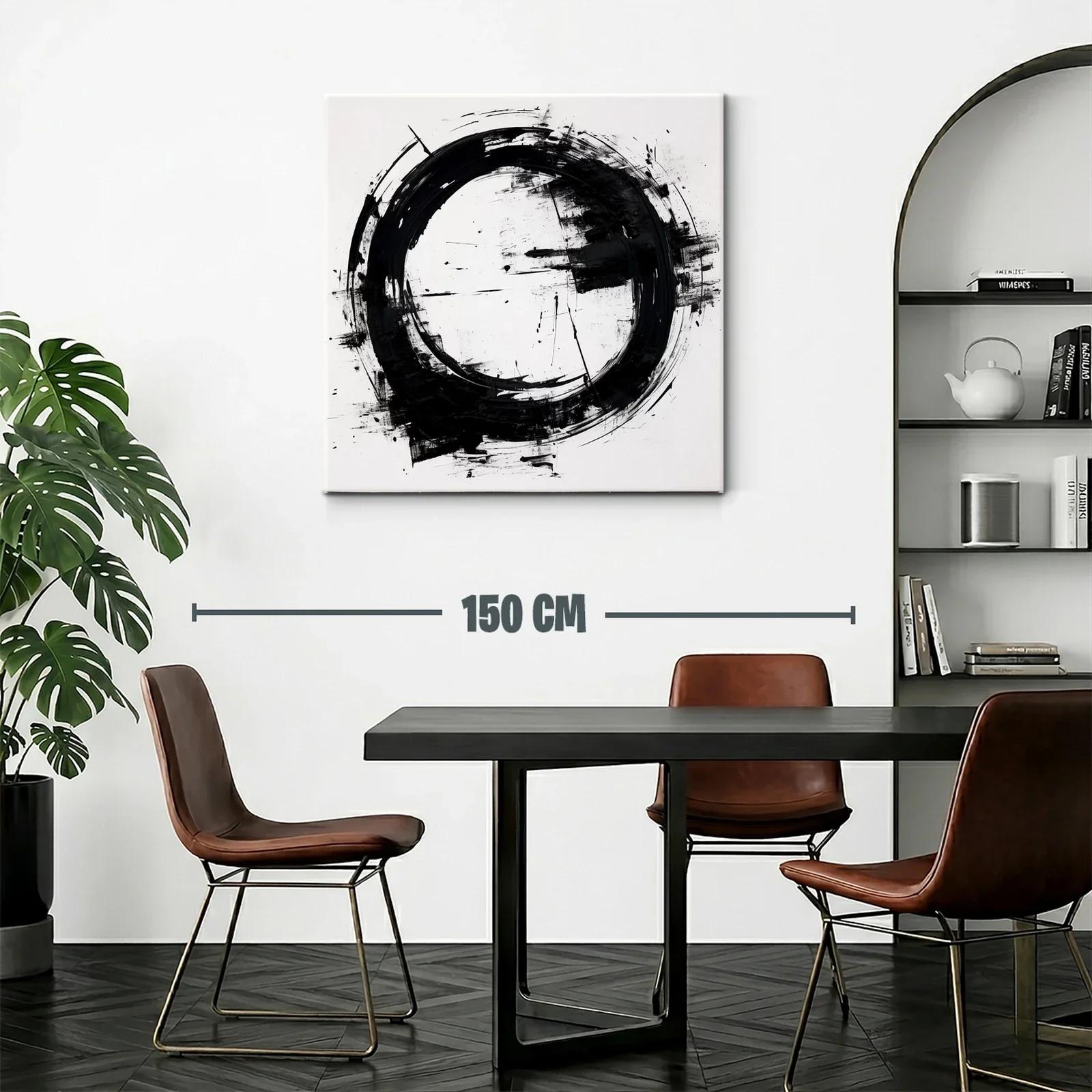Círculo negro abstracto en fondo blanco moderno y elegante — miniatura 2
