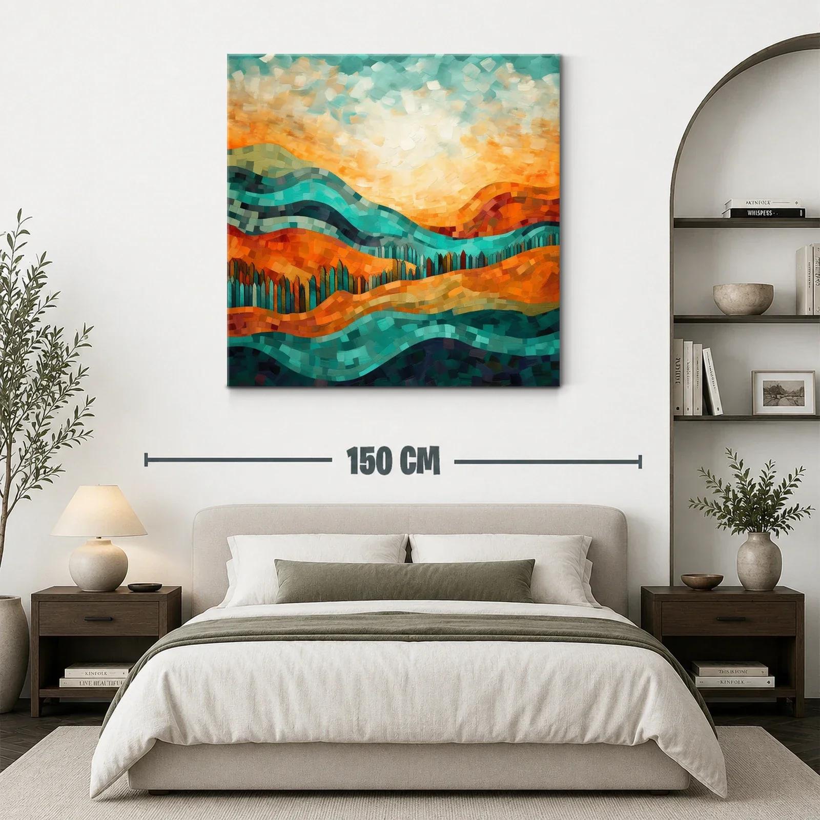 Paisaje abstracto con colinas vibrantes y cielo acogedor — miniatura 3