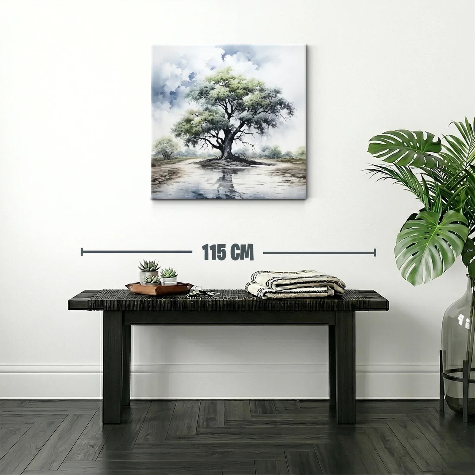 Árbol solitario con reflejo en aguas tranquilas — miniatura 2