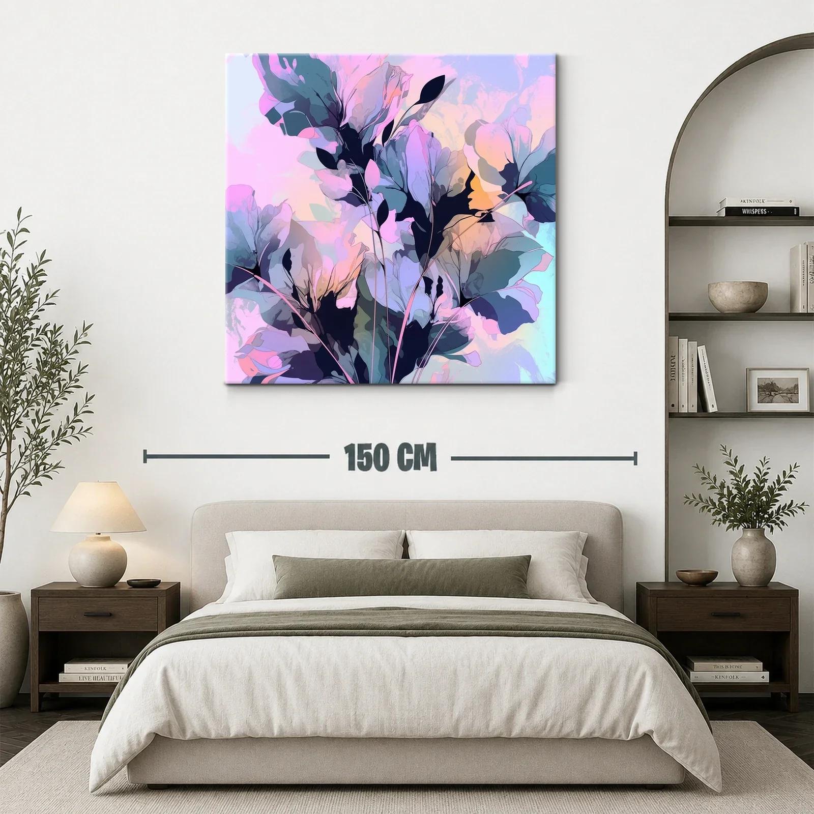 Cuadro floral con tonos suaves y vibrantes en armonía — miniatura 3