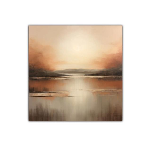 Paisaje sereno con tonos cálidos y luz suave