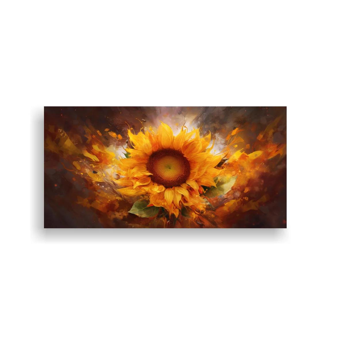 Cuadro girasol con explosión de luz