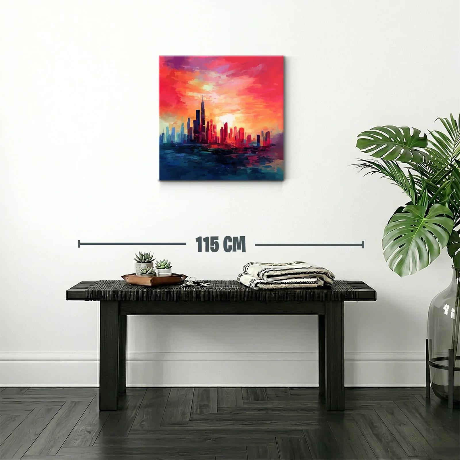 Cityscape at Sunset con vibrantes tonos cálidos y fríos — miniatura 2