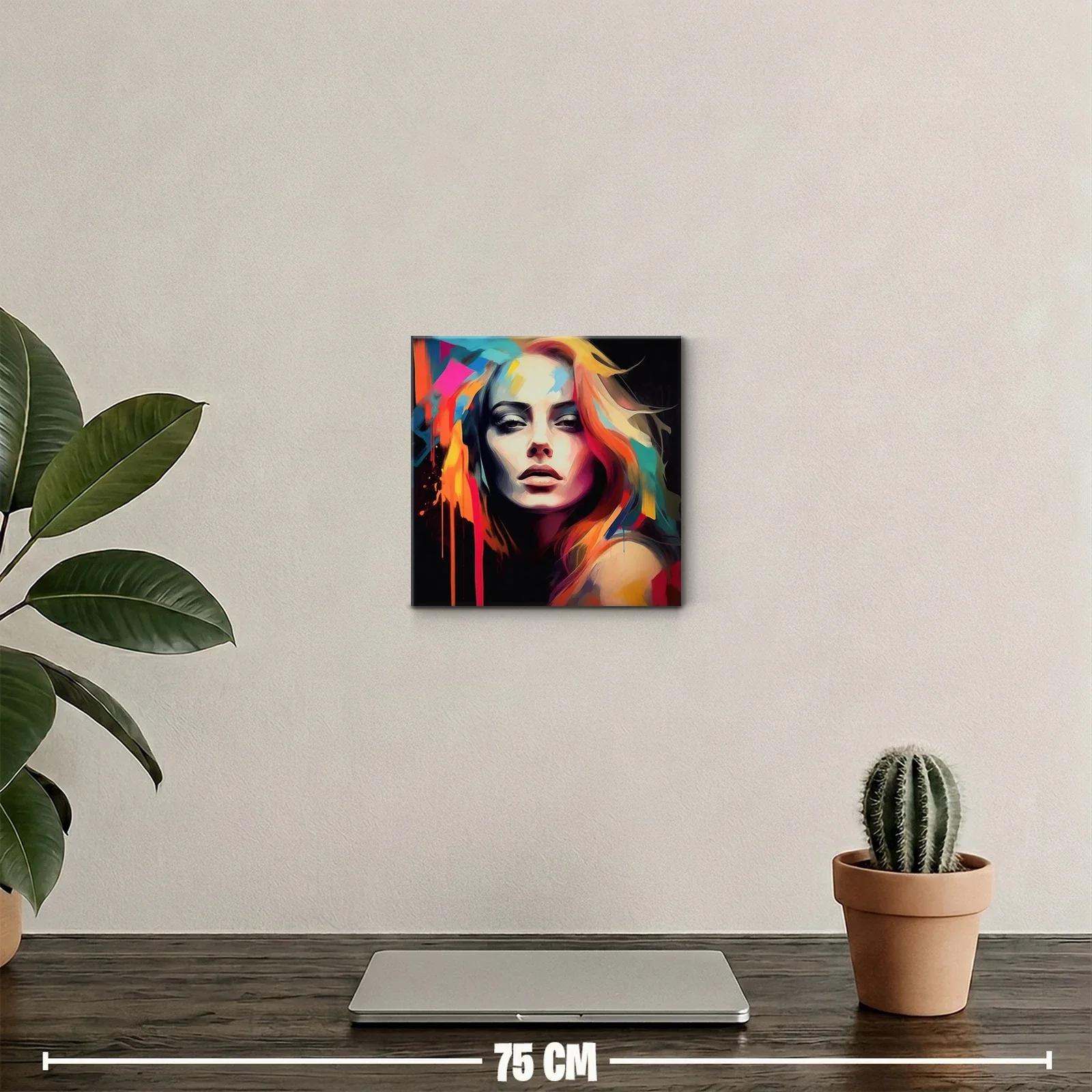 Retrato vibrante de mujer con explosión de color — miniatura 2