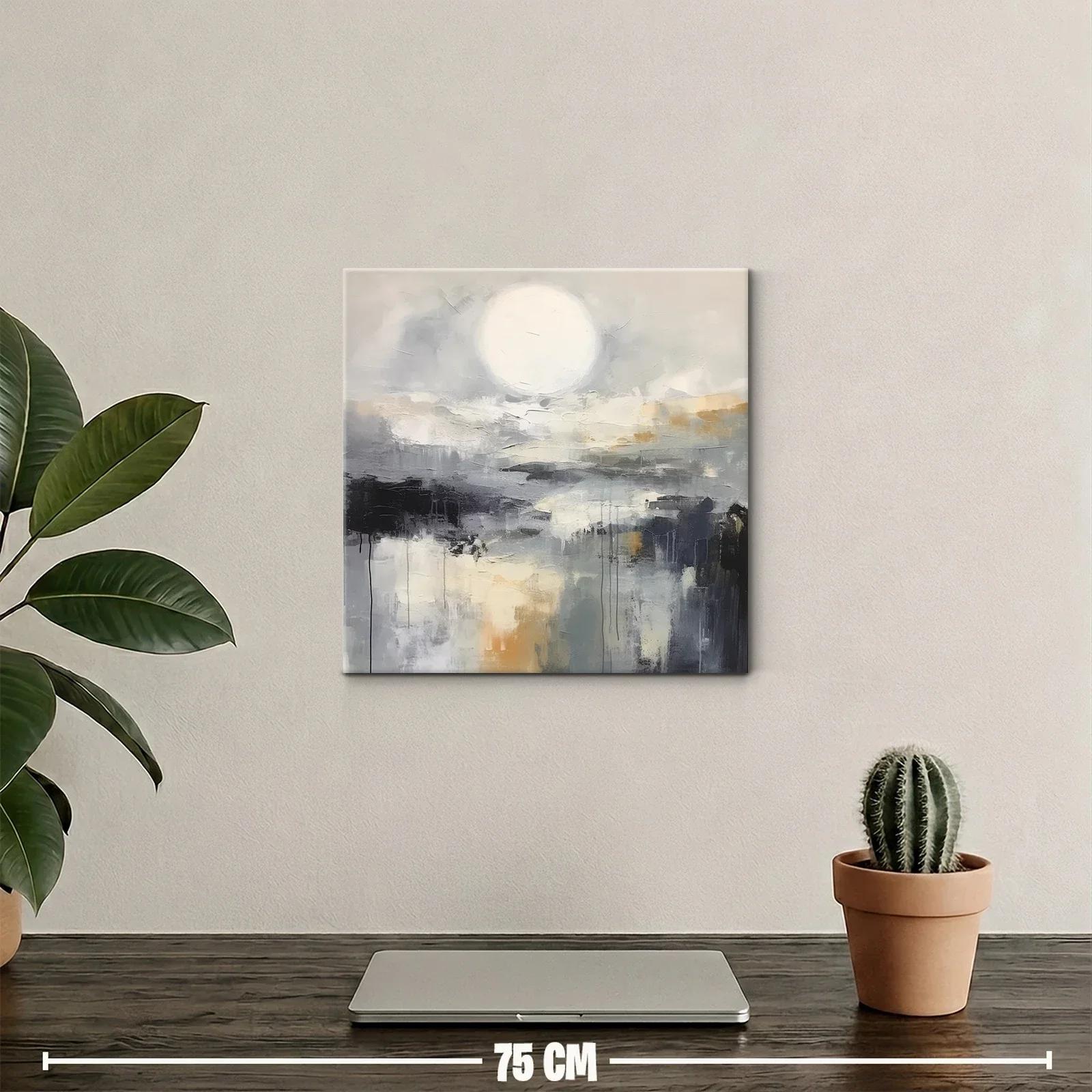 Cuadro abstracto con tonos suaves y atmósfera serena — miniatura 2