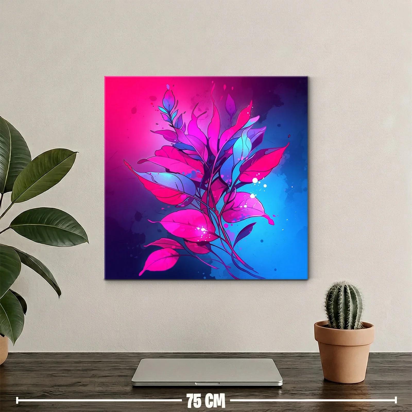 Composición vibrante de hojas en tonos fucsia y azul — miniatura 2