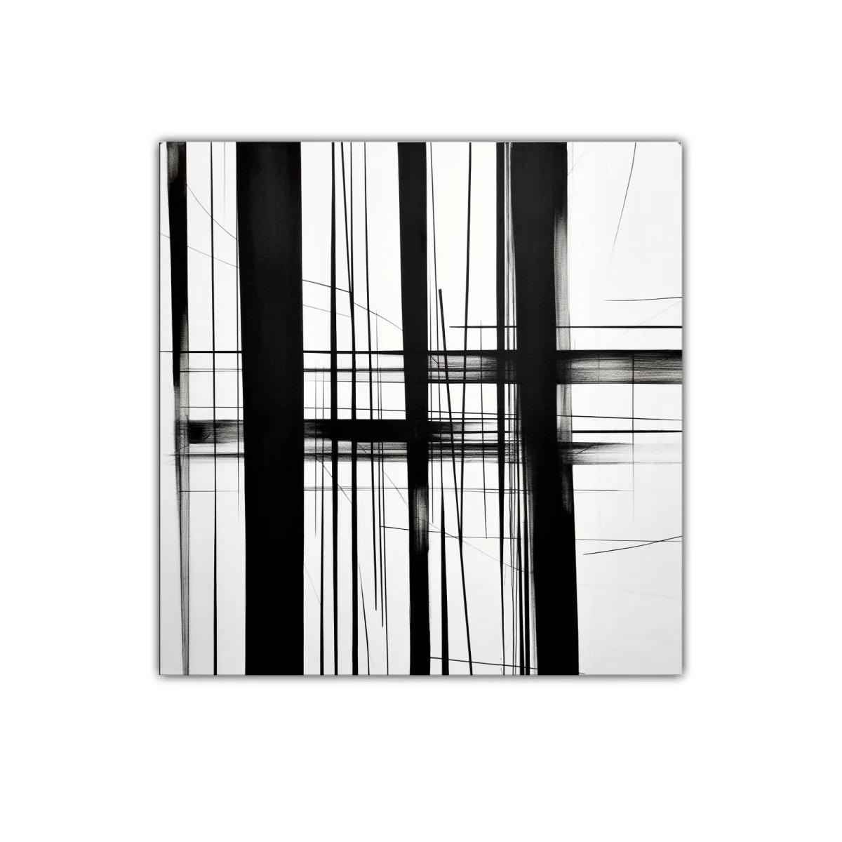 Composición abstracta en blanco y negro con líneas geométricas — imagen principal