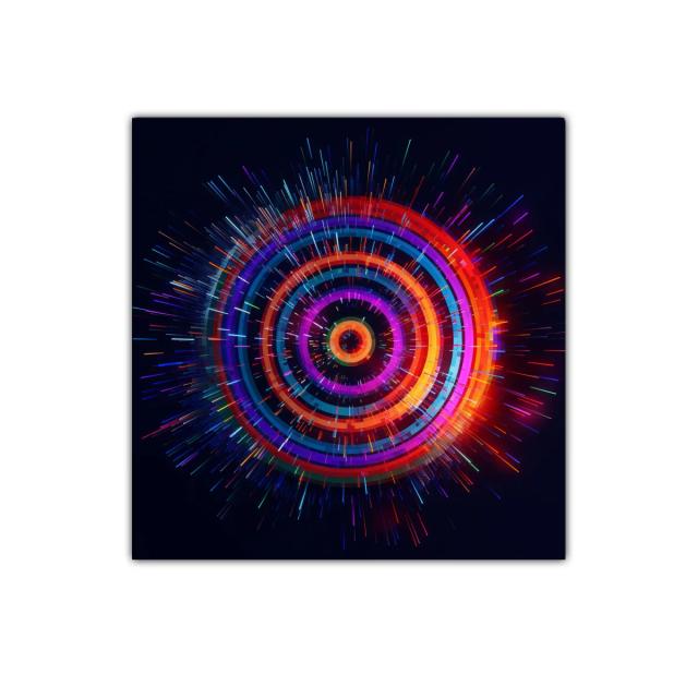 Explosión Circular de Colores Vibrantes y Dinámicos