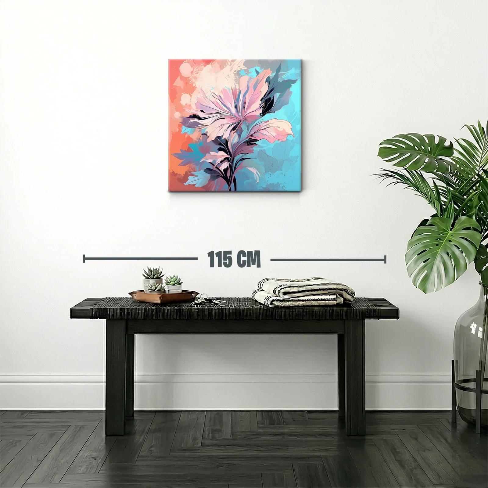 Flor abstracta en tonos pastel y contraste vibrante — miniatura 2