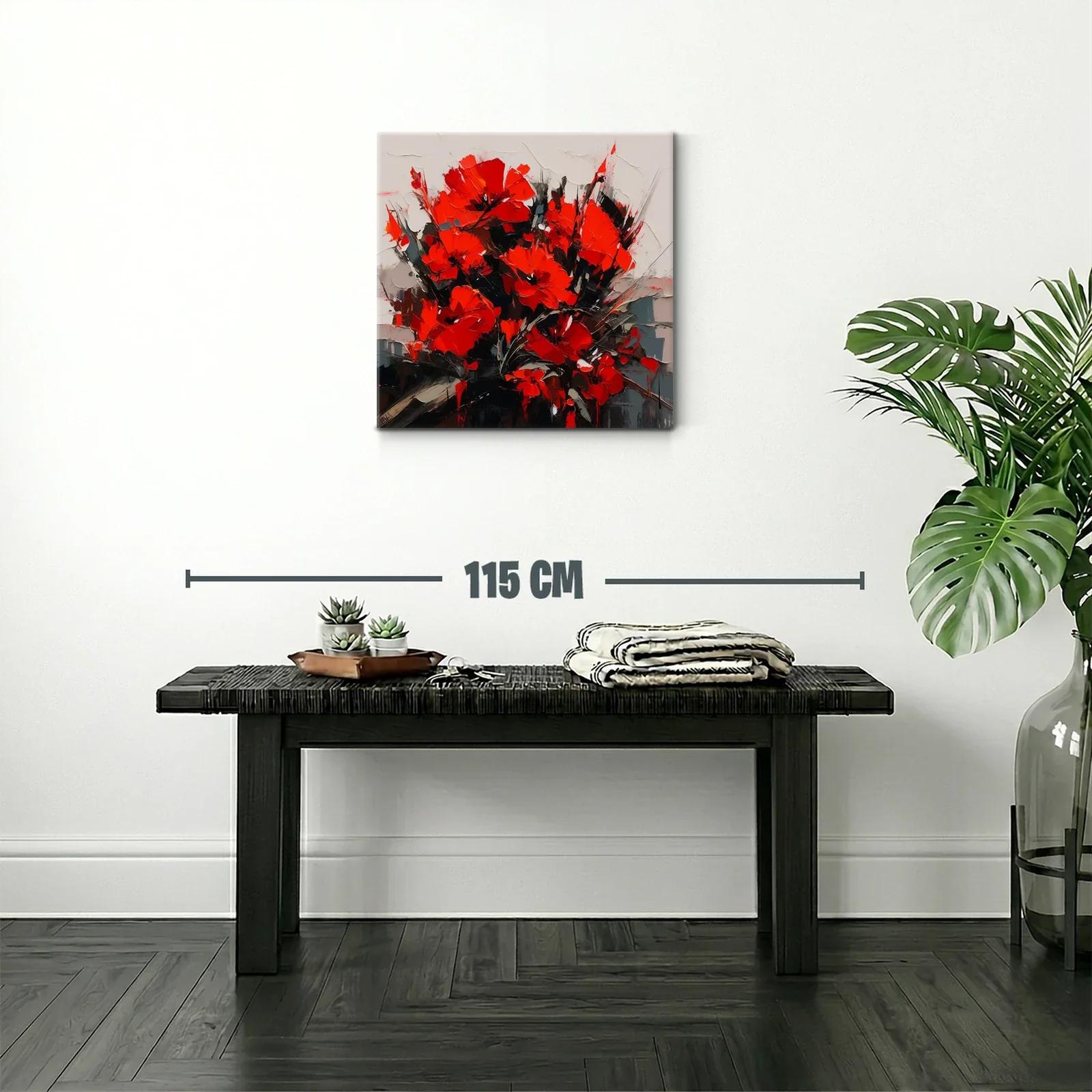 Composición vibrante de flores rojas con contraste oscuro — miniatura 2