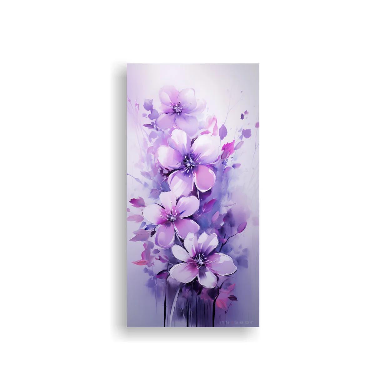 Cuadro flores lilas con acuarela etérea — imagen principal