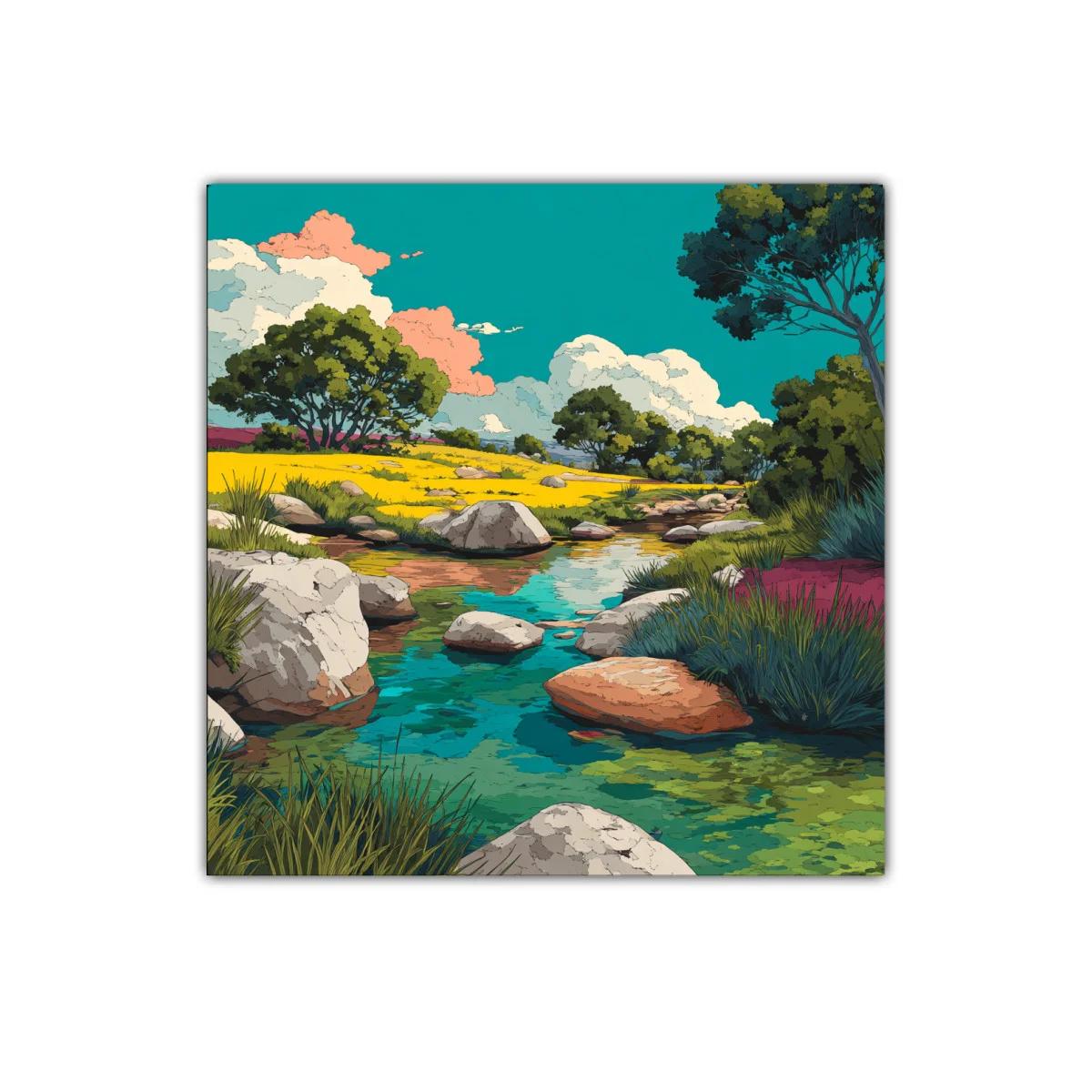 Paisaje natural con río sereno y árboles verdes — imagen principal