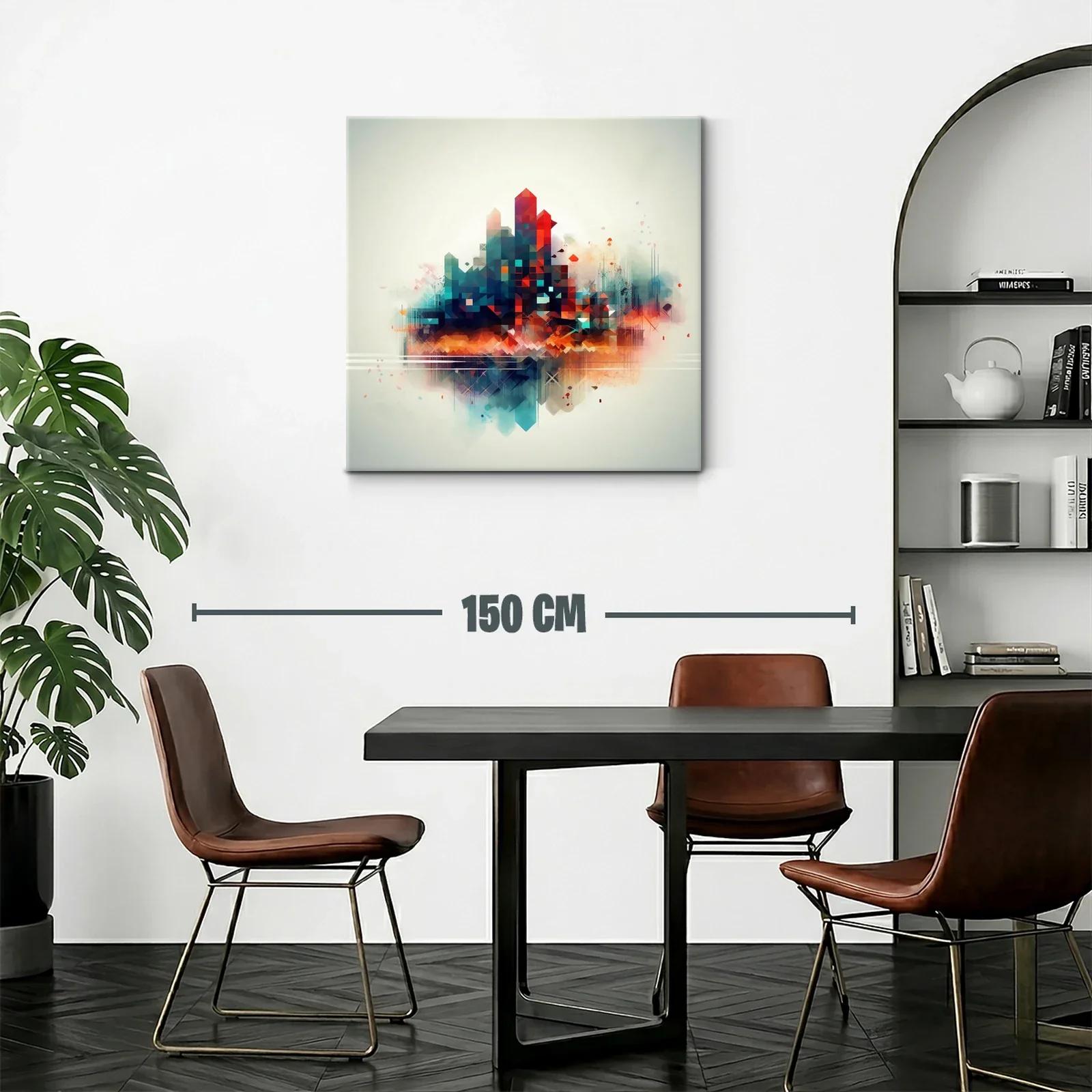 Composición abstracta con tonos cálidos y fríos en equilibrio — miniatura 2