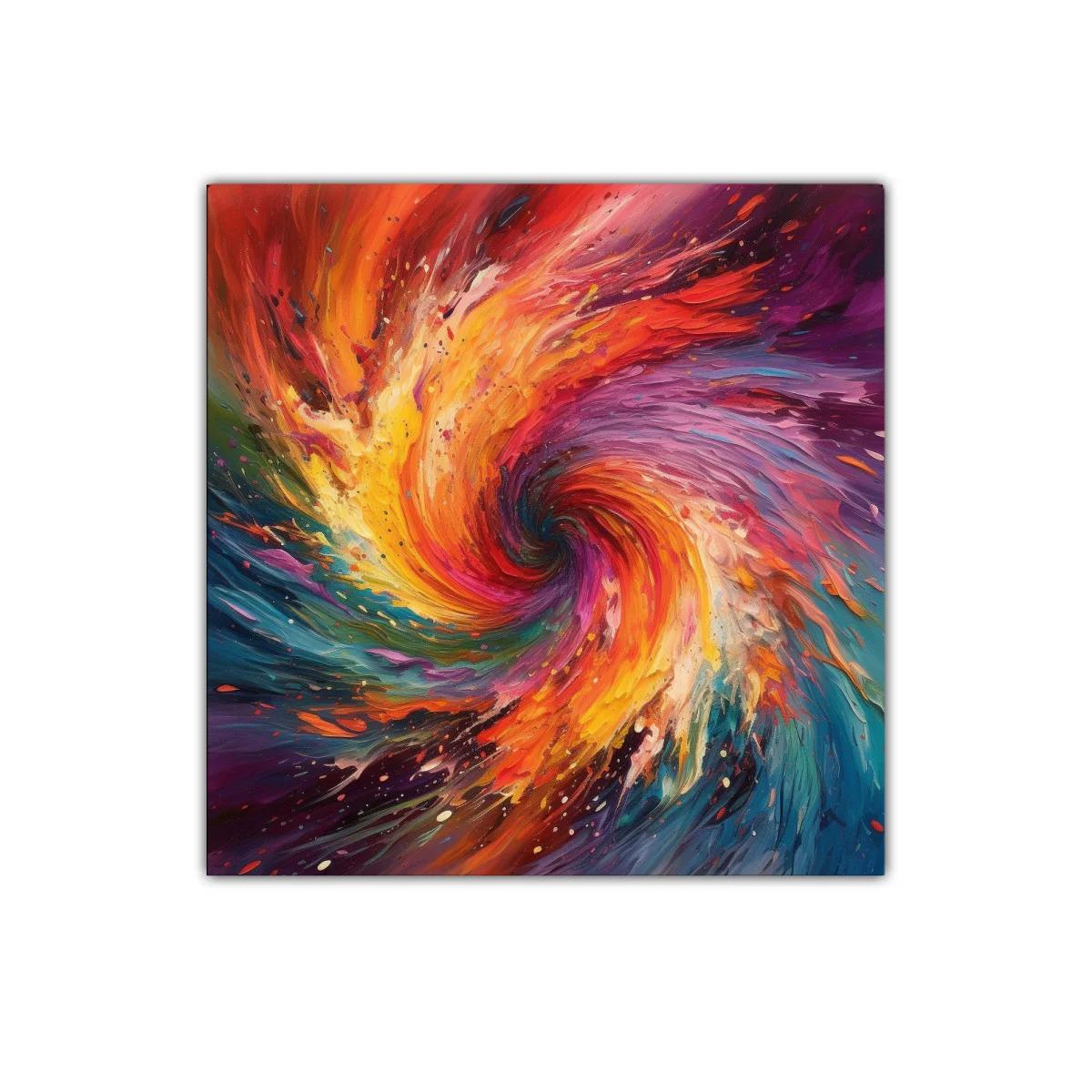 Cuadro abstracto con remolino de colores vibrantes — imagen principal