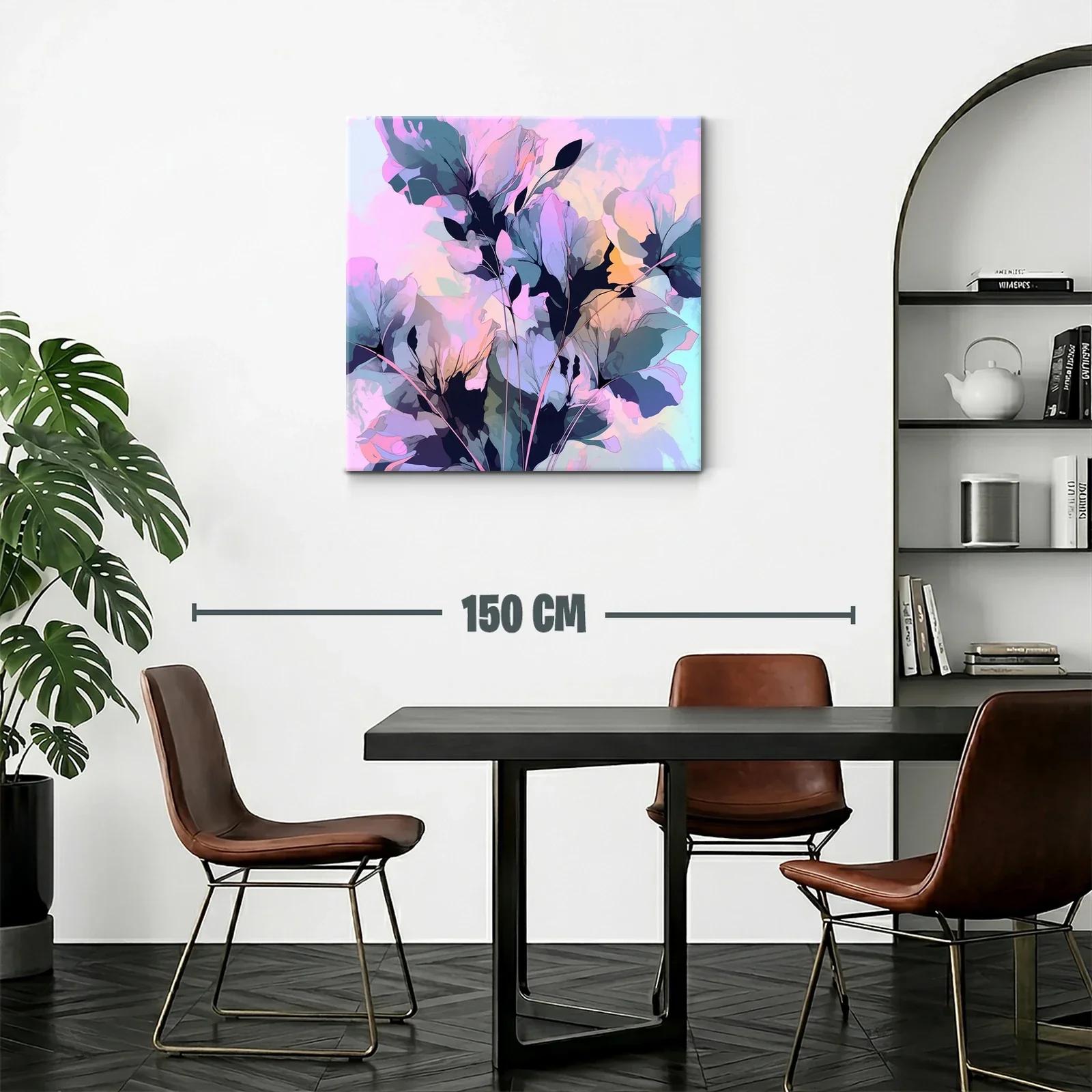 Cuadro floral con tonos suaves y vibrantes en armonía — miniatura 2