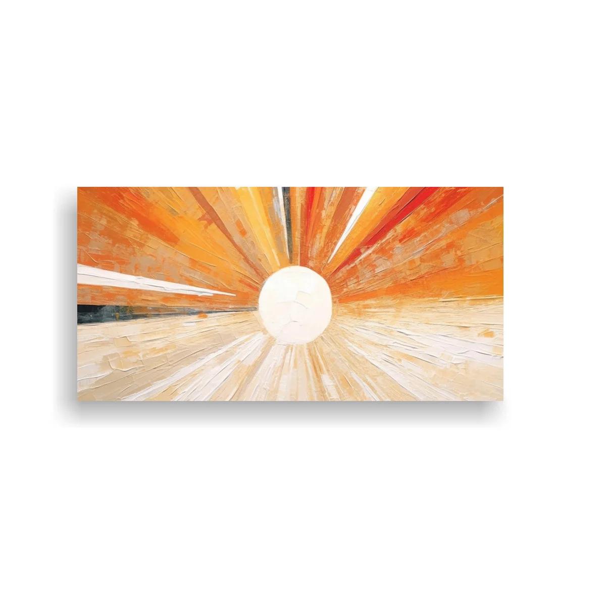 Cuadro sol radiante con rayos en abanico